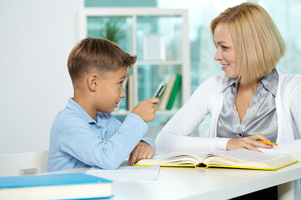 Student working with a tutor